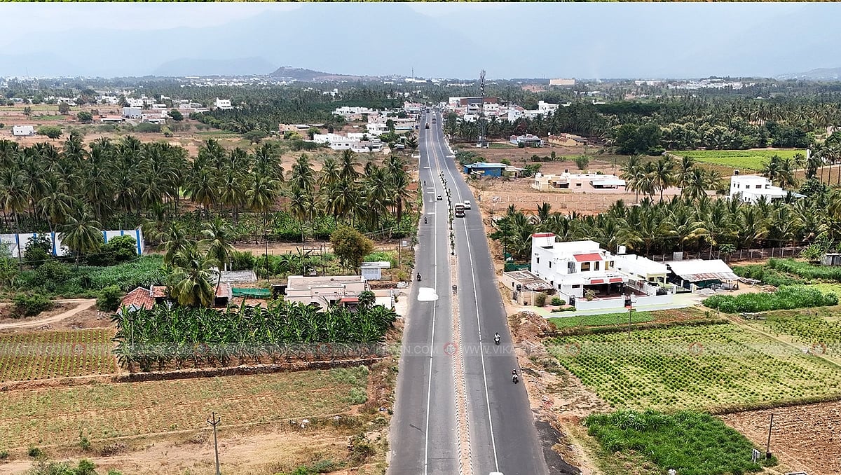 சாலை விரிவாக்கம்; மரங்களை இழந்து நிற்கும் மேட்டுப்பாளையம்–அன்னூர் சாலை | Drone புகைப்படங்கள்