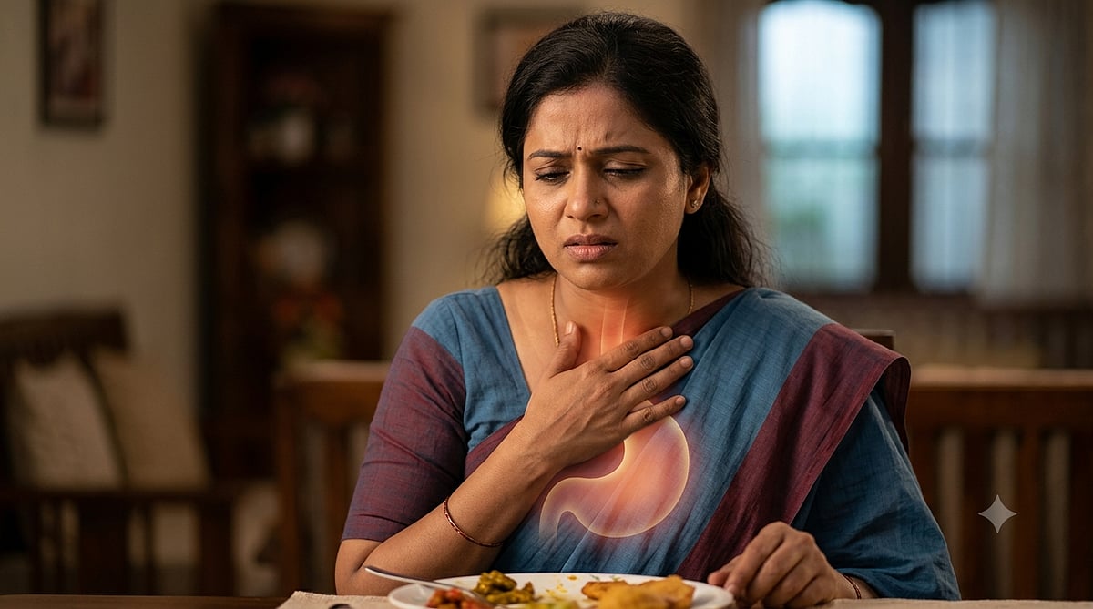 Doctor Vikatan: எதைச் சாப்பிட்டாலும் எதுக்களித்தல்... நெஞ்சு கரித்தலுக்குத் தீர்வு உண்டா?