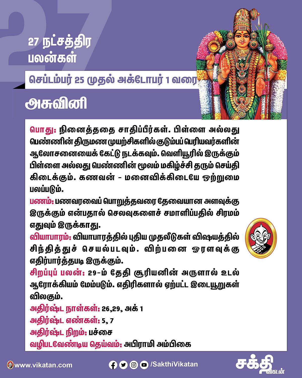நட்சத்திரப் பலன்கள் செப்டம்பர் 25 முதல் அக்டோபர் 1 வரை #VikatanPhotoCards