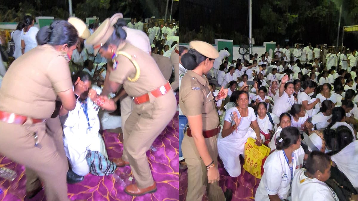 குண்டுக்கட்டாக கைது செய்யும் போலீஸ்;நடுத்தெருவில் அமர்ந்த செவிலியர்கள்! -எக்மோரில் என்ன நடக்கிறது?