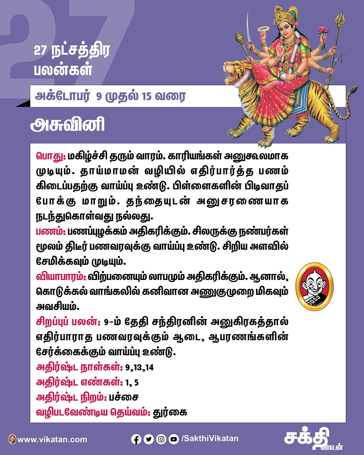 நட்சத்திரப் பலன்கள்   அக்டோபர்  9 முதல் 15 வரை #VikatanPhotoCards