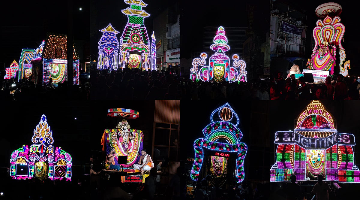 நவராத்திரி: நெல்லை டவுனில் சங்கமித்த 37 அம்மன் சப்பரங்கள்... தசரா நிறைவு நாளில் களைகட்டிய விழா!